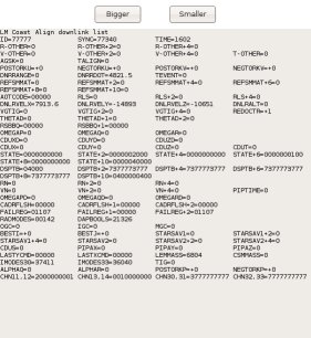 Resizable
telemetry screen